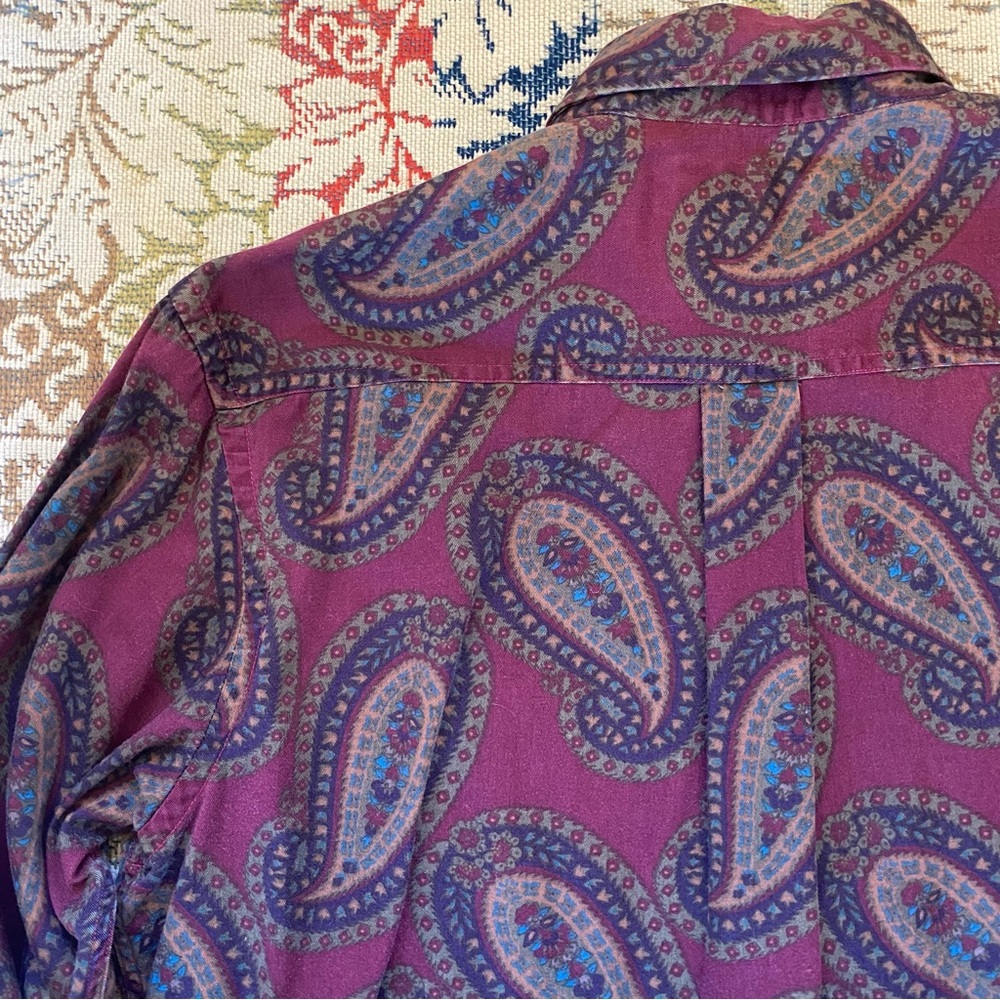 Vintage Chaps Ralph Lauren Frontier Shirt Button Down Long Sleeve Paisley M - Picture 6 of 7